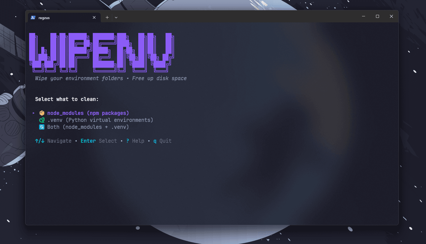 wipenv